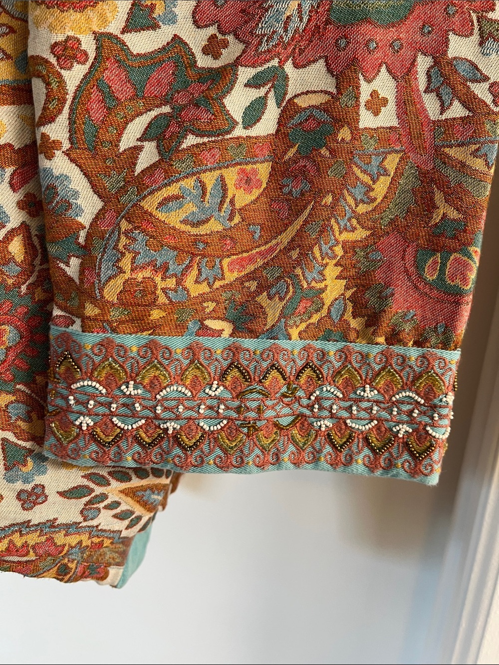 Soft Surroundings - Paisley Tapestry Open Kimono Verrado Jacket, Great Condition - Picture 5 of 12